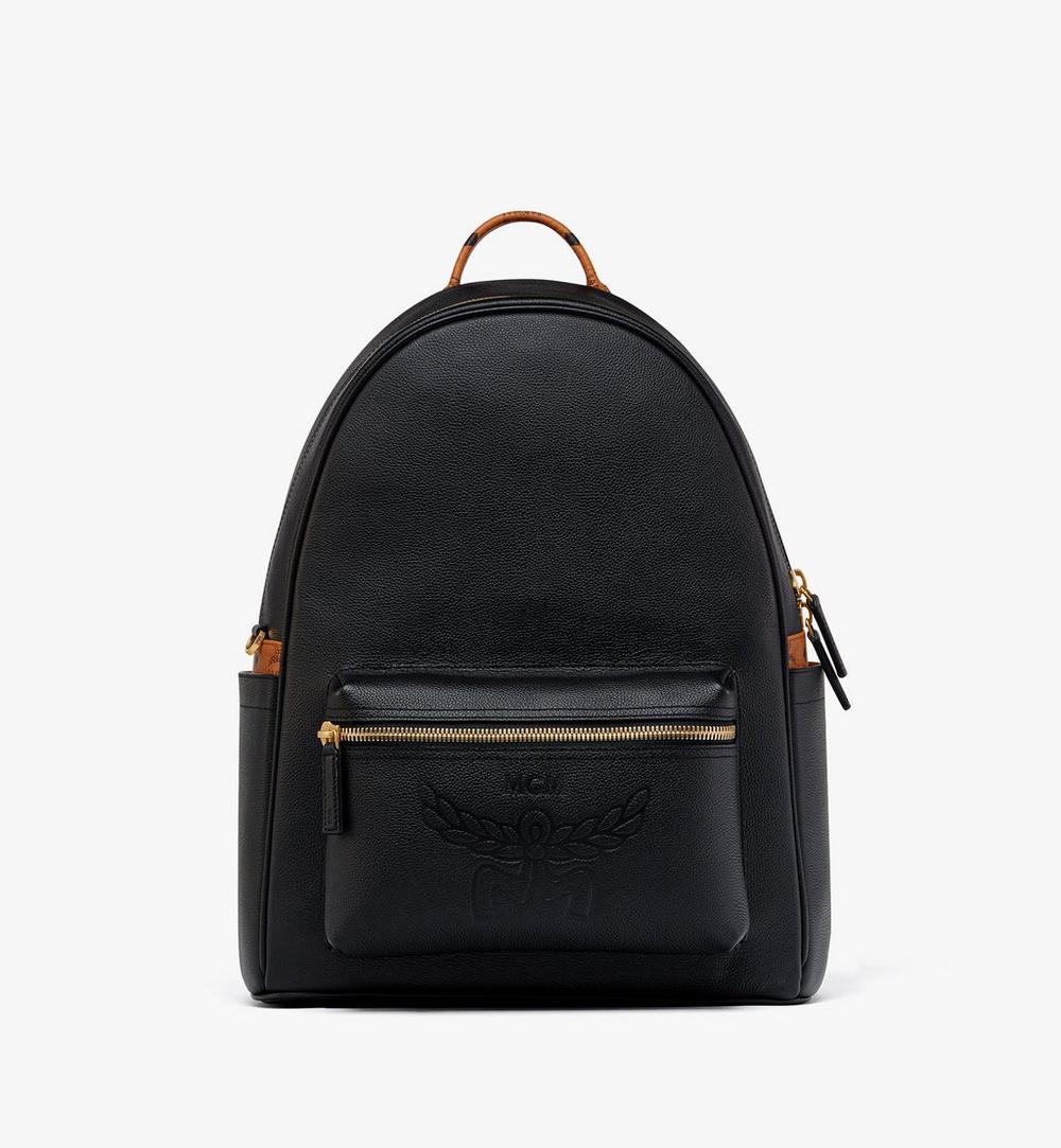 Stark Backpack in Embossed Logo Leather 1 Stark Backpack in Embossed Logo Leather 1